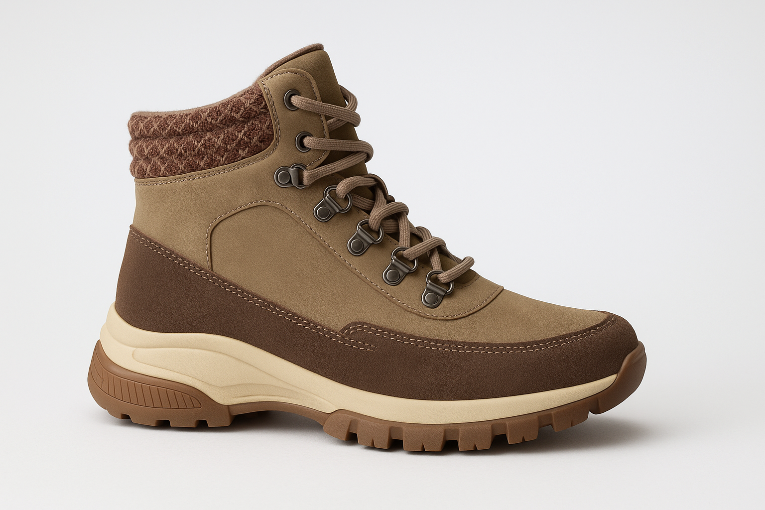 Botín Térmico Impermeable Outdoor Trekking Mujer Khaki Negro-6