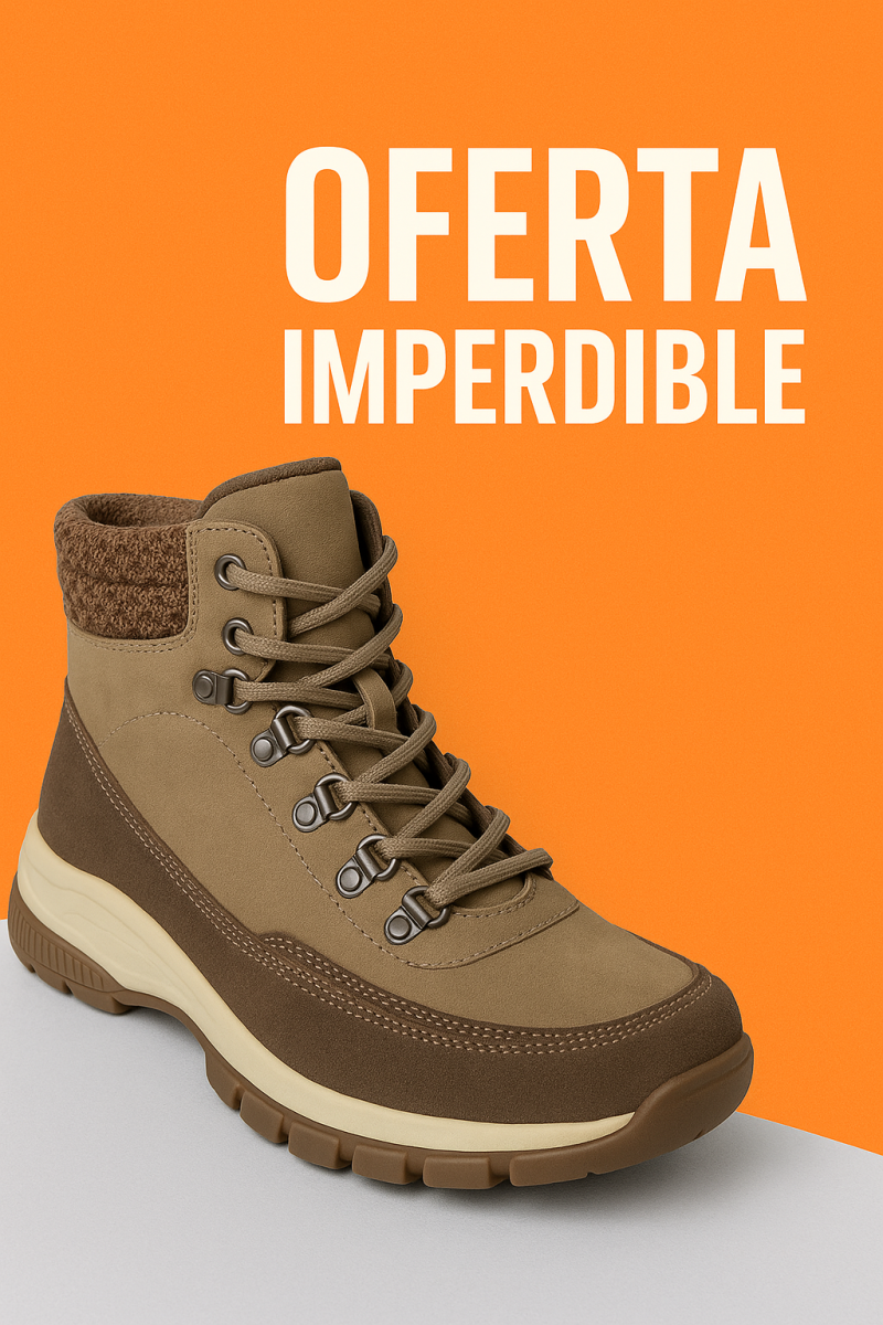 Botín Térmico Impermeable Outdoor Trekking Mujer Khaki Negro-7