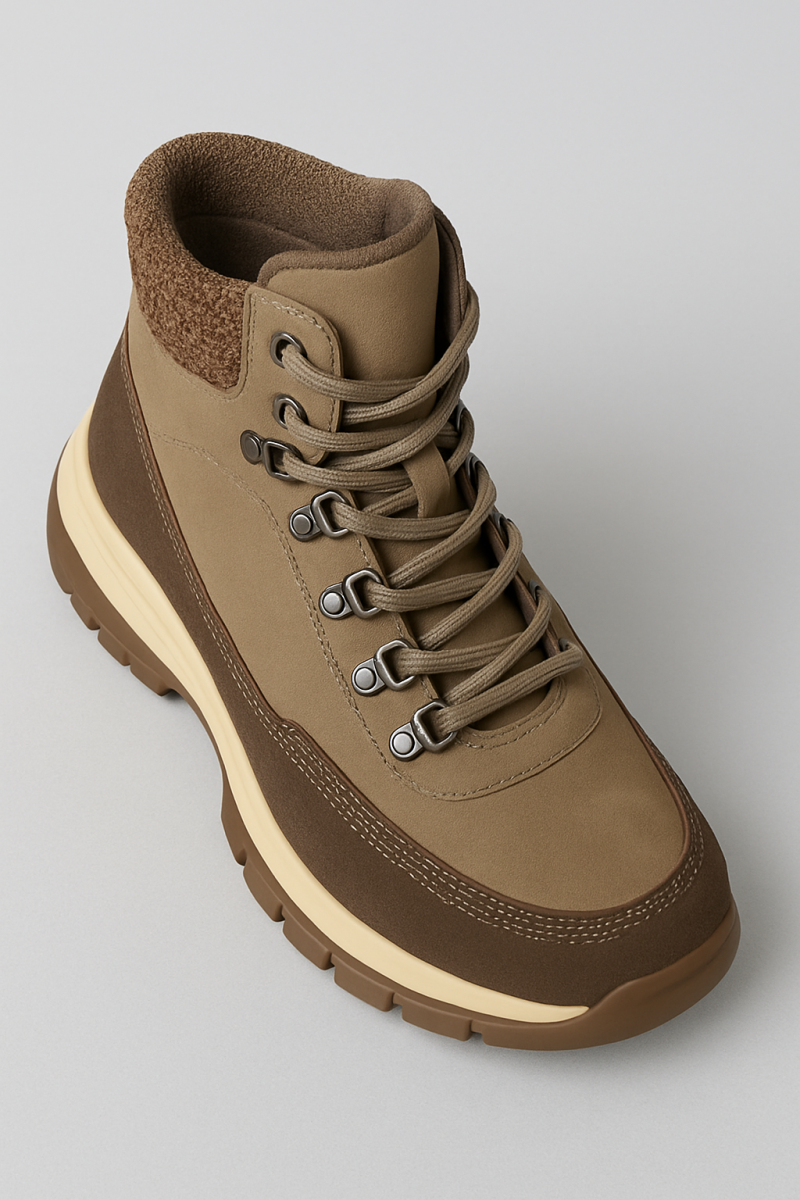 Botín Térmico Impermeable Outdoor Trekking Mujer Khaki Negro-9