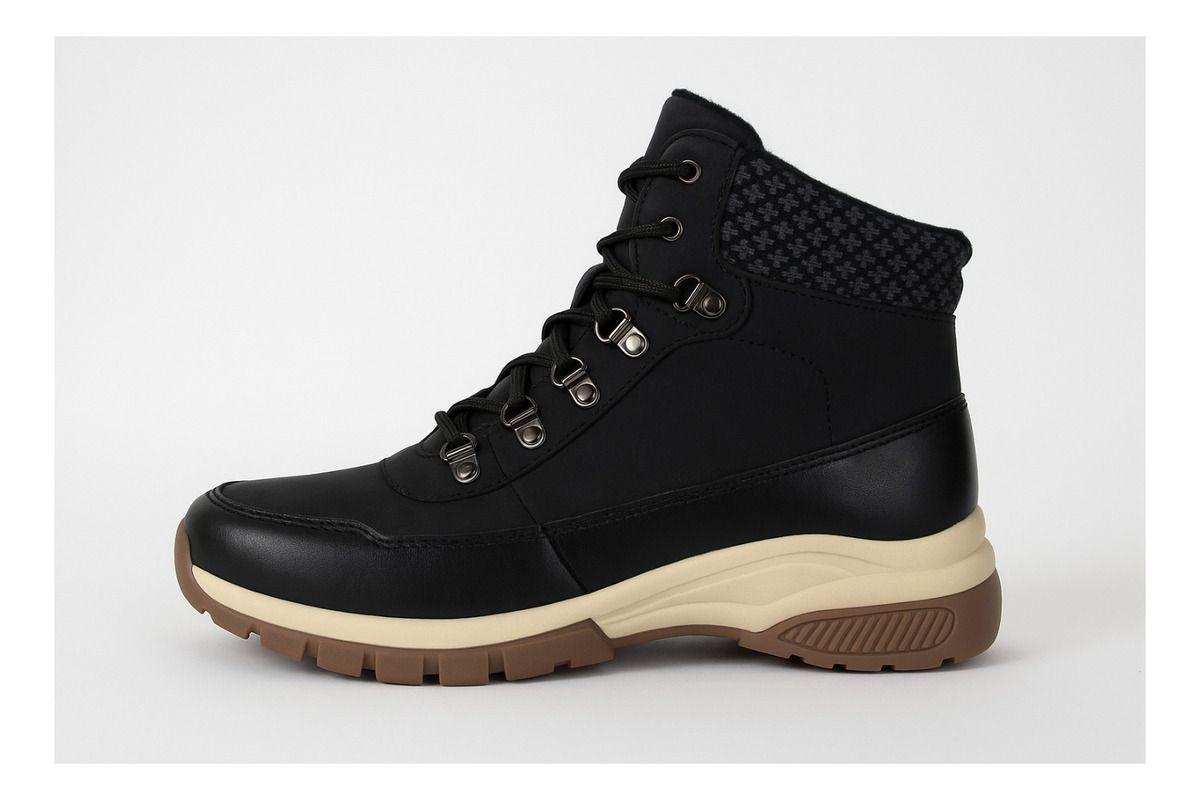 Botín Térmico Impermeable Outdoor Trekking Mujer Khaki Negro-2