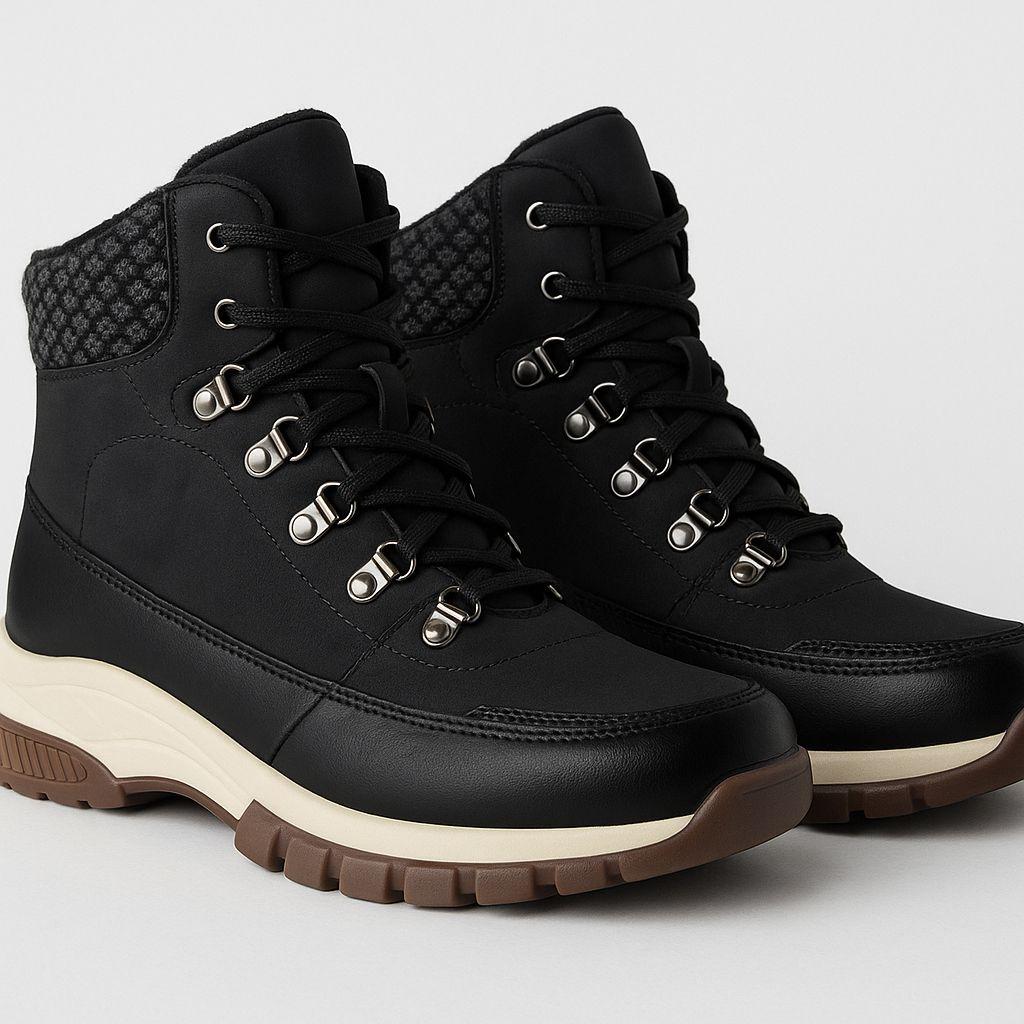 Botín Térmico Impermeable Outdoor Trekking Mujer Khaki Negro-5