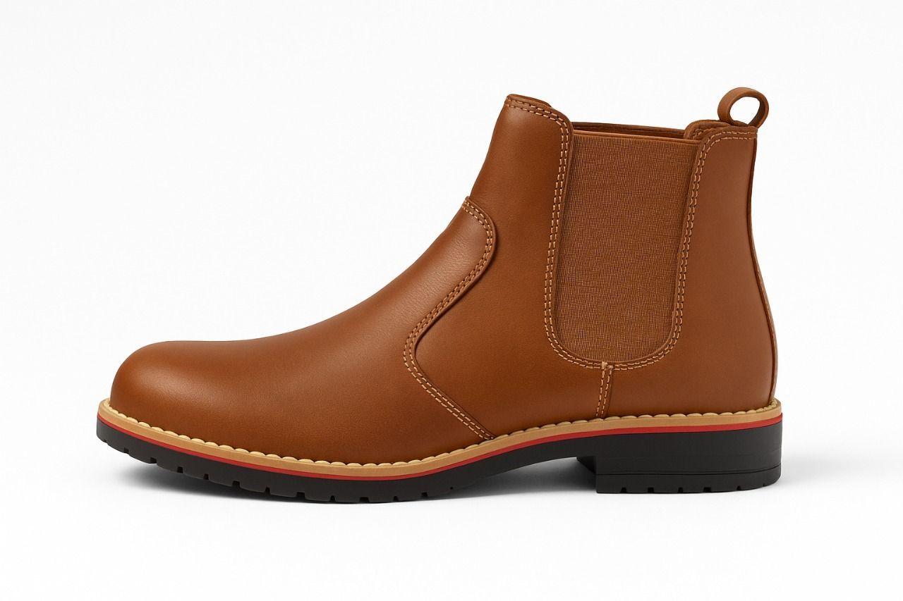 Botines de Cuero Autentico para Hombre Estilo Moderno y Resistente-0
