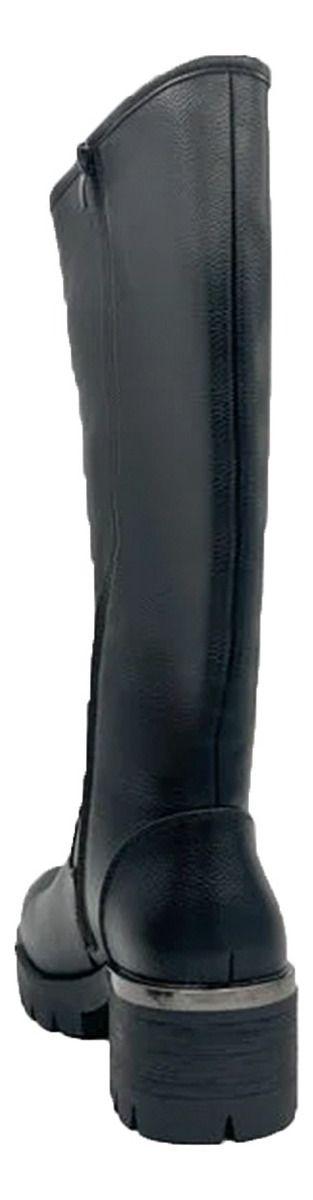 Bota Larga Mujer Casual Eco Cuero Moda Clasico-4