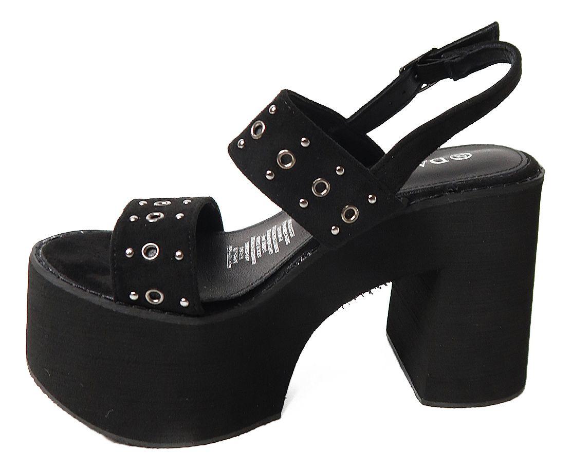 Sandalia Plataforma Alta Mujer De Taco Y Hebillas Metálicas-4