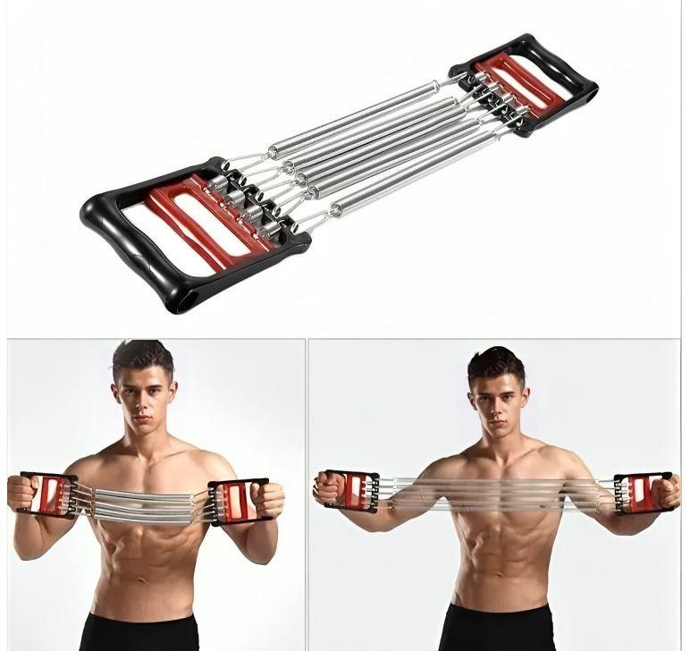 Extensor Con Manijas Pecho Brazos 5 Resortes Fitness-1