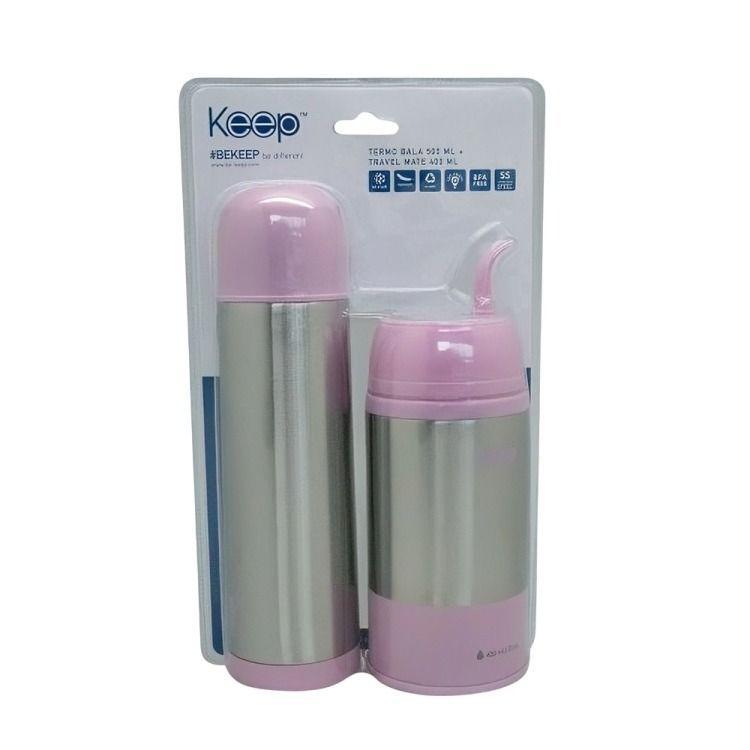 Set Termo Mate + Termo Bala Keep Rosa-0