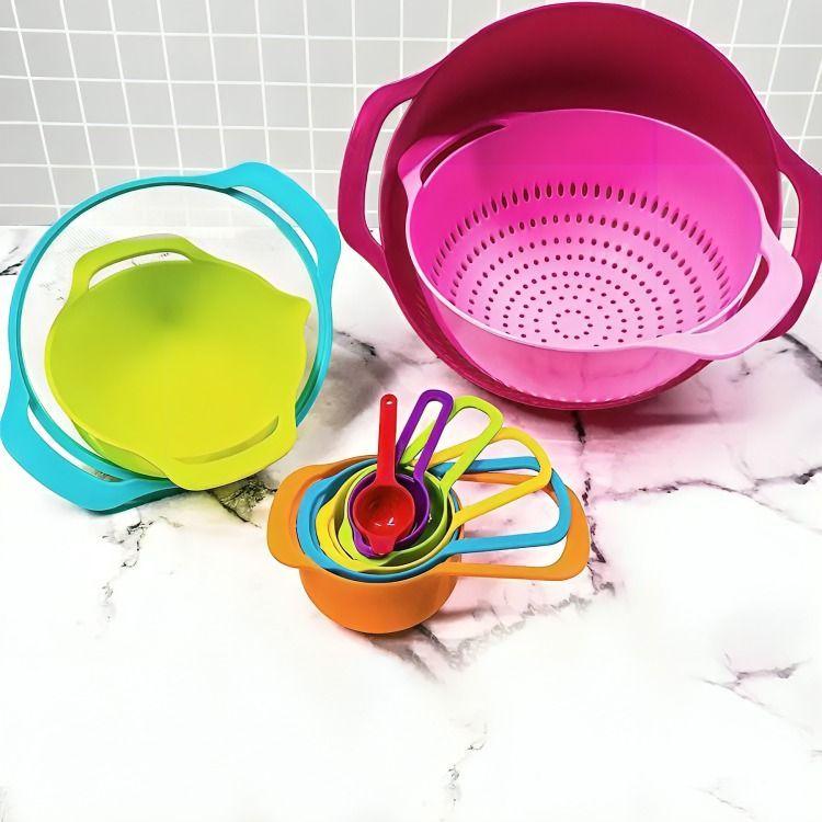 Set De Tazas Medidoras Cernidor Colador Bowl Cocina-5