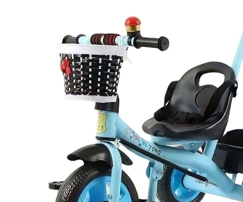 Triciclo Infantil con Manija de Empuje y Canasto - Niño-2