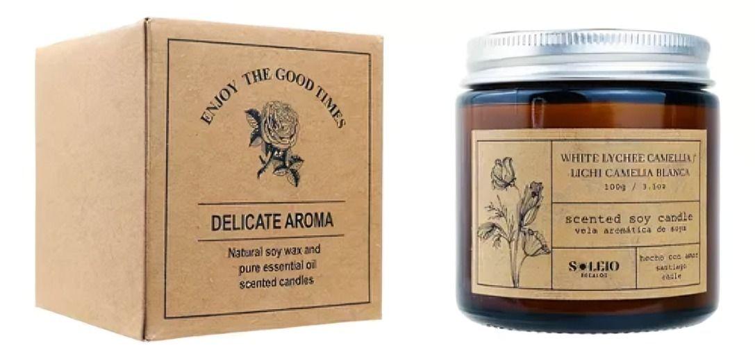Vela Aromática Soya  Lichi Camelia Blanca-2