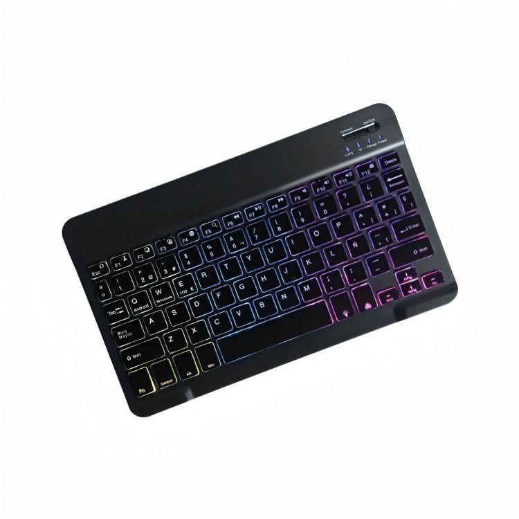 Teclados Bluetooth Español Negro con Luz-0
