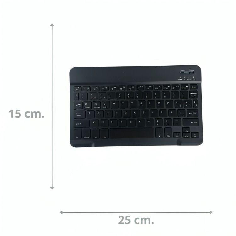 Teclados Bluetooth Español Negro con Luz-2