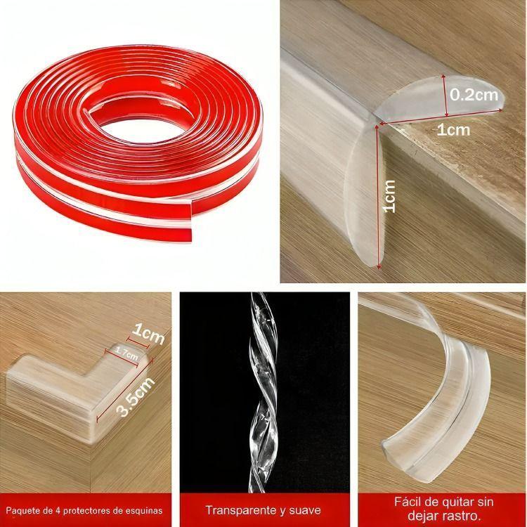 Protector Transparente Borde Esquina Para Mesa Muebles 6mtrs-2