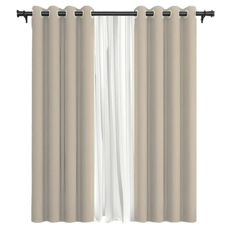 Cortina de Tela Velo Vincenzi 140x220 Beige-0