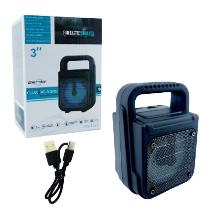 PARLANTE RECARGABLE MOD.GTS-1362 BLUETOOTH 3" PORTABLE CON LUZ -2
