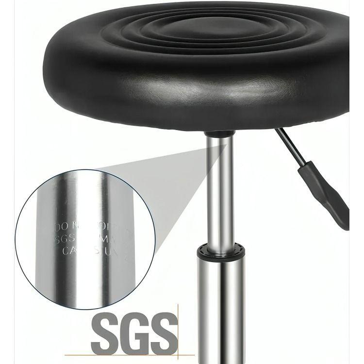 Taburete Piso Bar Ajustable Giratorio Con Ruedas-4