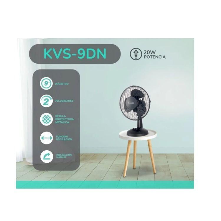 VENTILADOR SOBREMESA KVS-9DN NEGRO 9 PULGADAS-2