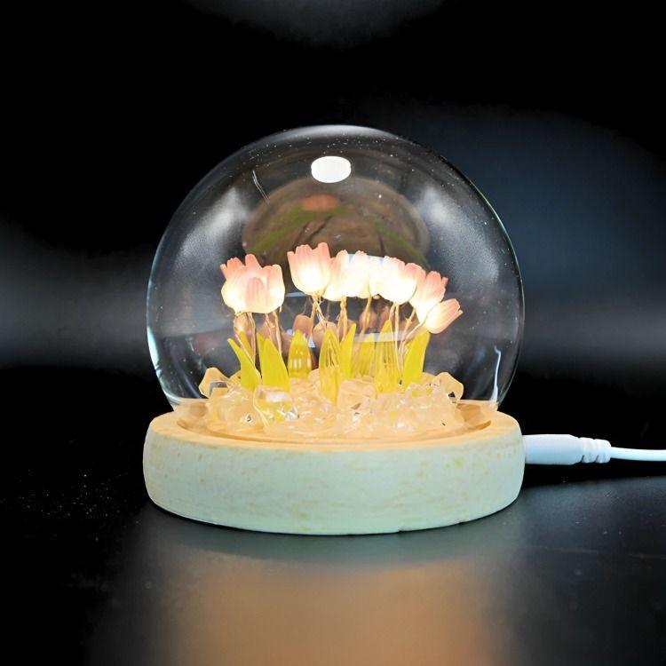 Lámpara LED Decorativa Tulipán en Cúpula de Vidrio-2