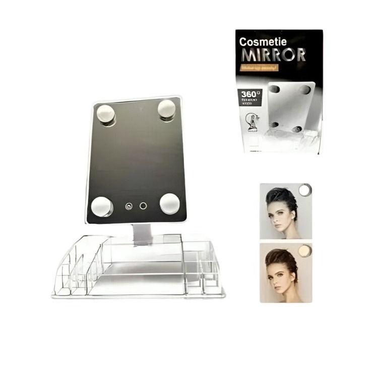 Organizador De Joyas Con Espejo Rectangular Y Luz Led-3