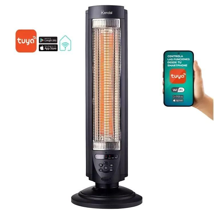 CALEFACTOR CON EFECTO LUMINOSO  FIBRA CARBONO KENDAL KFC-600D NEGRO-2