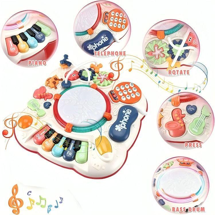 Mesa de Aprendizaje Musical Juguete Didáctico Rosa-1