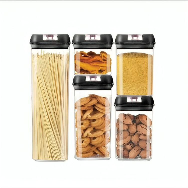 Set 5 Contenedores De Alimento Tapa Hermética Almacenamiento-2
