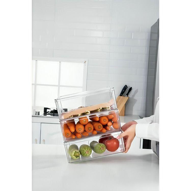 Organizador Refrigerador Cocina Set 7 Contenedores Con Tapa-4