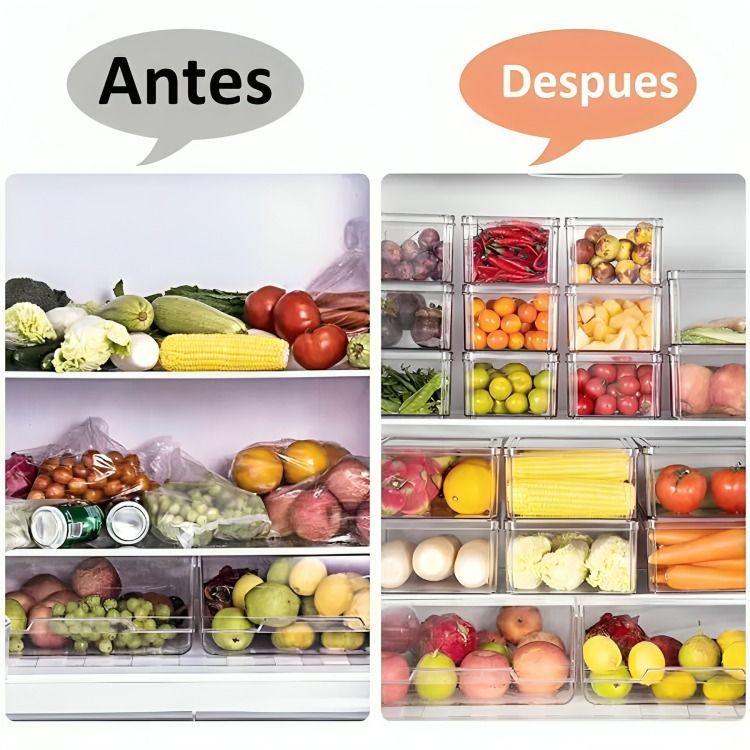 Organizador Refrigerador Cocina Set 7 Contenedores Con Tapa-7