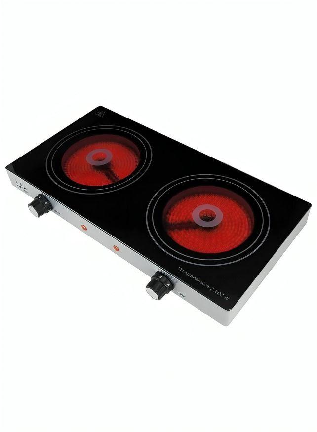 COCINA ELECTRICA 2 HORNILLA NEGRA VITROCERAMICA SOKANY SK-224-2