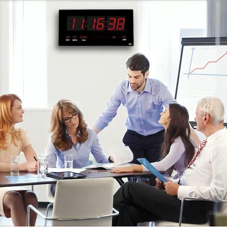 Reloj Digital Pared Luz Led Hora Fecha Temperatura-4