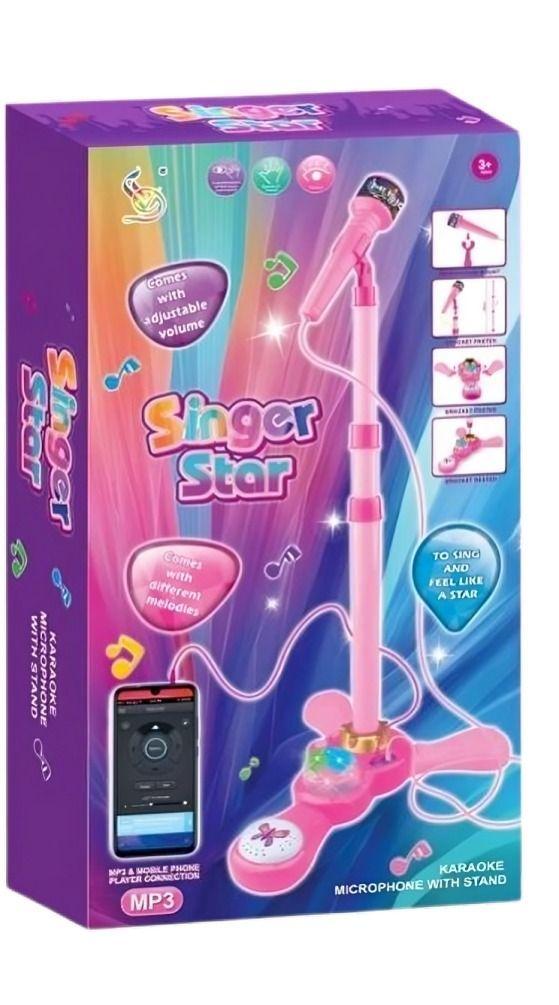 Micrófono simple rosado-0