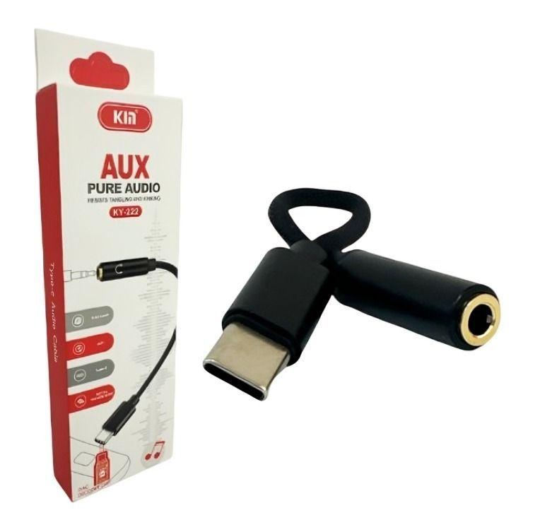 ADAPTADOR CON CABLE TYPEC A JACK 3,5 PARA AUDIO KIM KY-222 -2