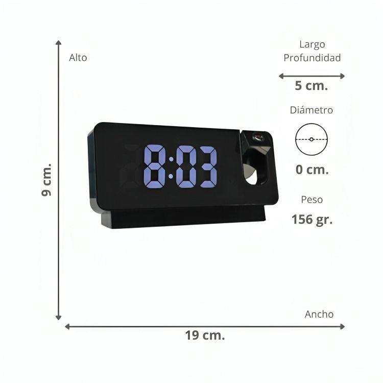 Reloj Digital Proyector Negro-3