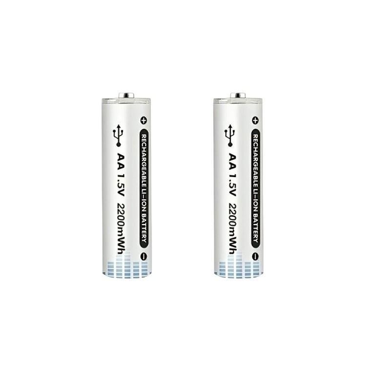 PILA RECARGABLE USB TYPE-C AA SET X 2 PCS 1.5 VOLT 2200 MWH INDICADOR DE CARGA -2
