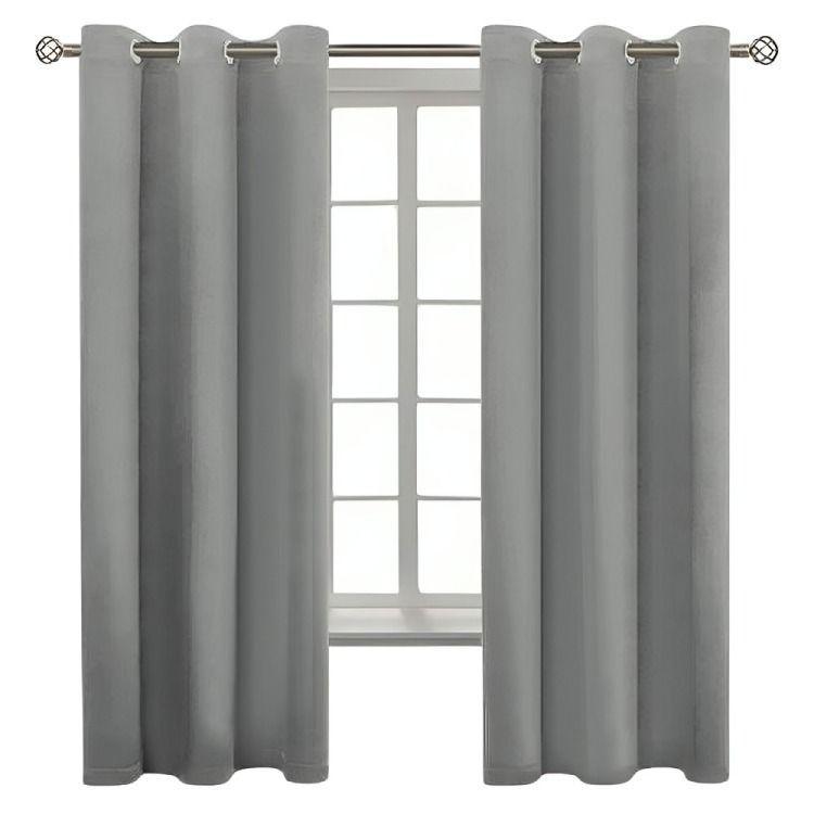 Cortina de Tela Velo Vincenzi 140x220 Gris -1