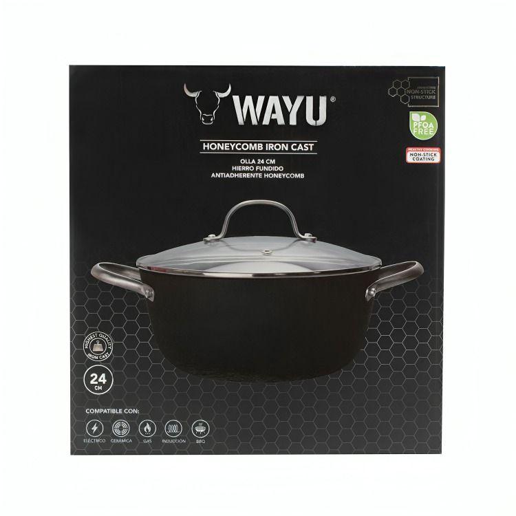 OLLA 24CM C/TAPA IRON CAST HONEYCOMB WAYU-2