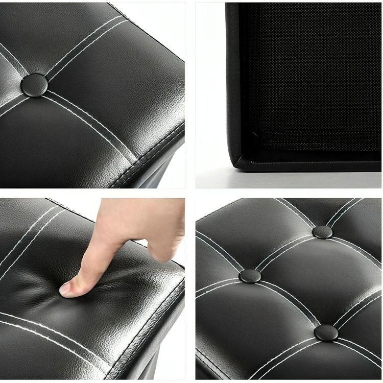 Baul Tomy Plegable Ecocuero Asiento 38cm Puff Pouf -3
