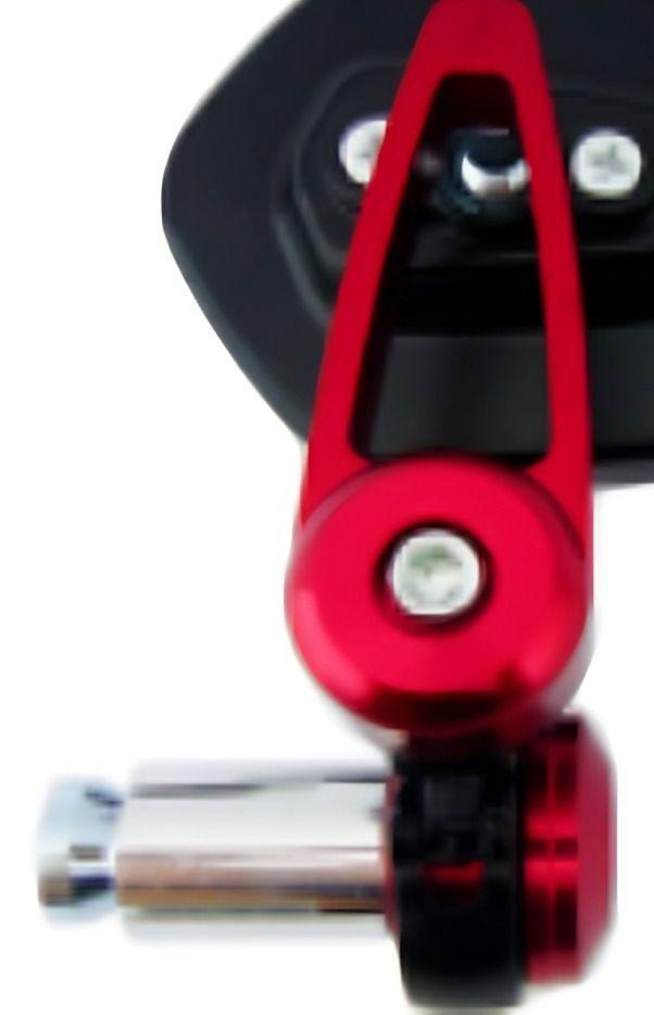 ESPEJO PARA MOTO PARA MANILLAR ALUMINIO ROJO EL PAR VIDRIO AZUL -1