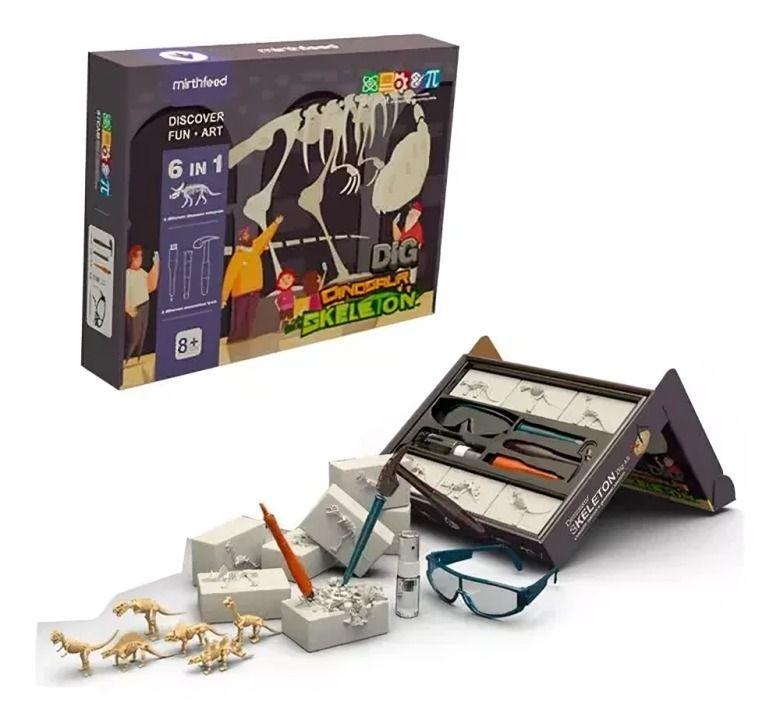 Juego de Excavación Fósiles Dinosaurio 6en1 con Herramientas-4