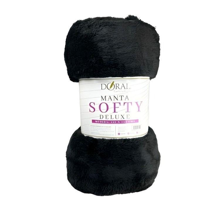 Manta Softy Lisa / Negro – Doral 127×152 cm.-0