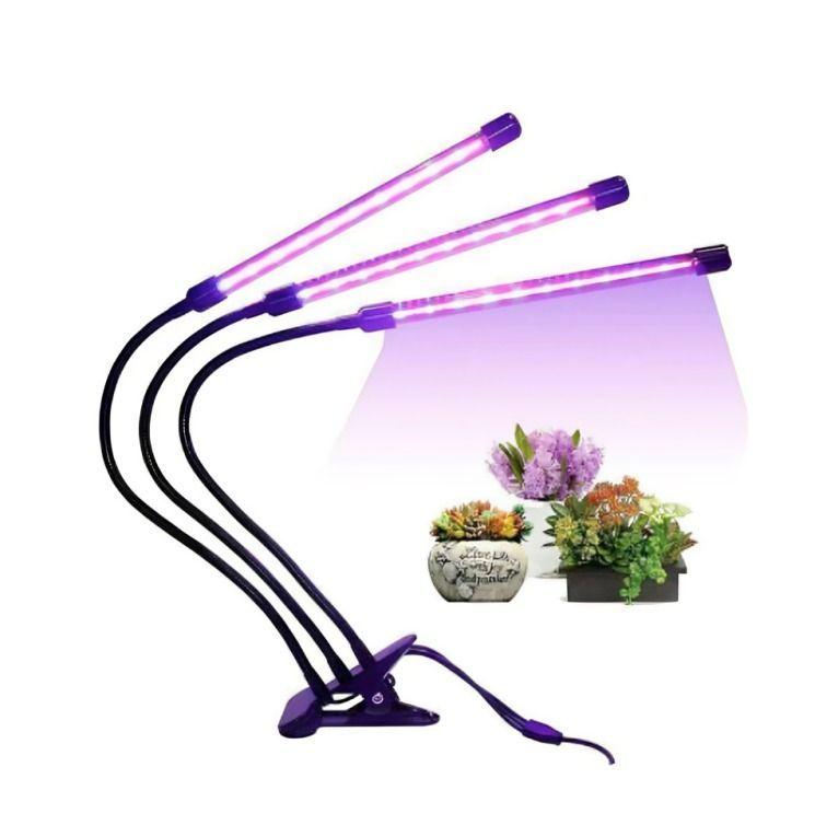 LAMPARA 72 LED UV CON USB CULTIVO INDOOR TRIPLE FOCO CON BROCHE AJUSTABLE CAJA-0