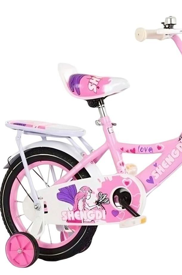 Bicicleta Aro 16"  Shengdi con Canasto Y Ruedas De Apoyo Rosado-1