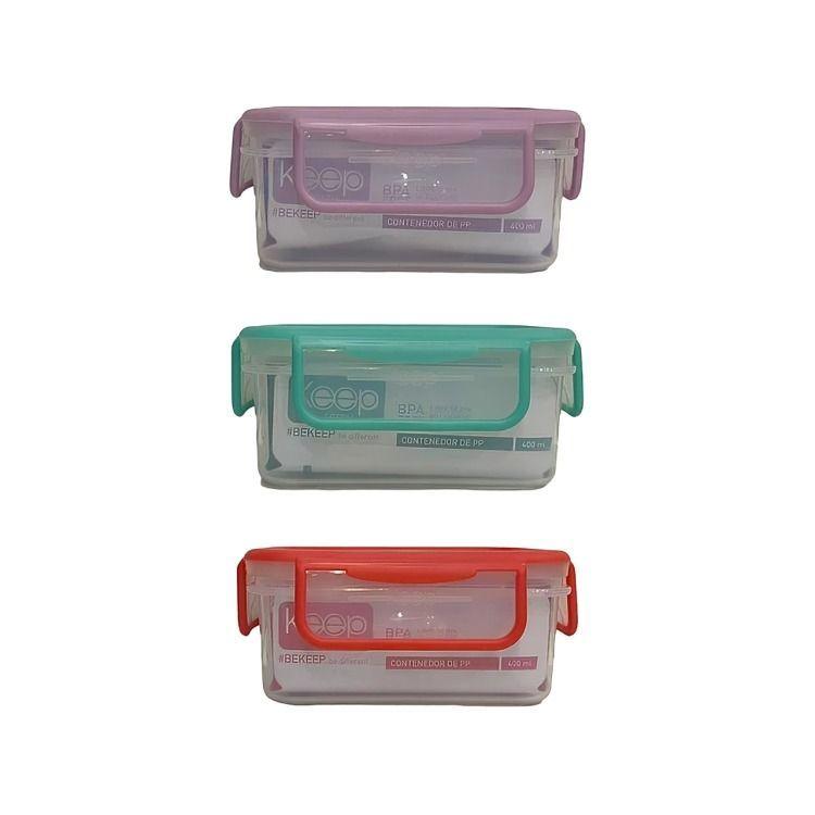 HERMETICO PP 400ML RECTANGULAR ROSADO-2