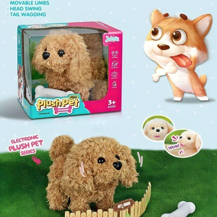 Perrito Cafe Camina y Mueve la cola. Tiene sonido, trae un hueso de accesorio-2