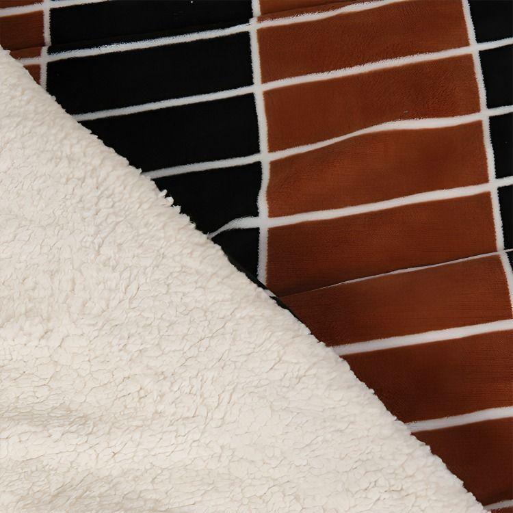 Plumón Coral Sherpa Estampado 1,5 Plazas / Cuero – Mashini 180×240 cm.-2