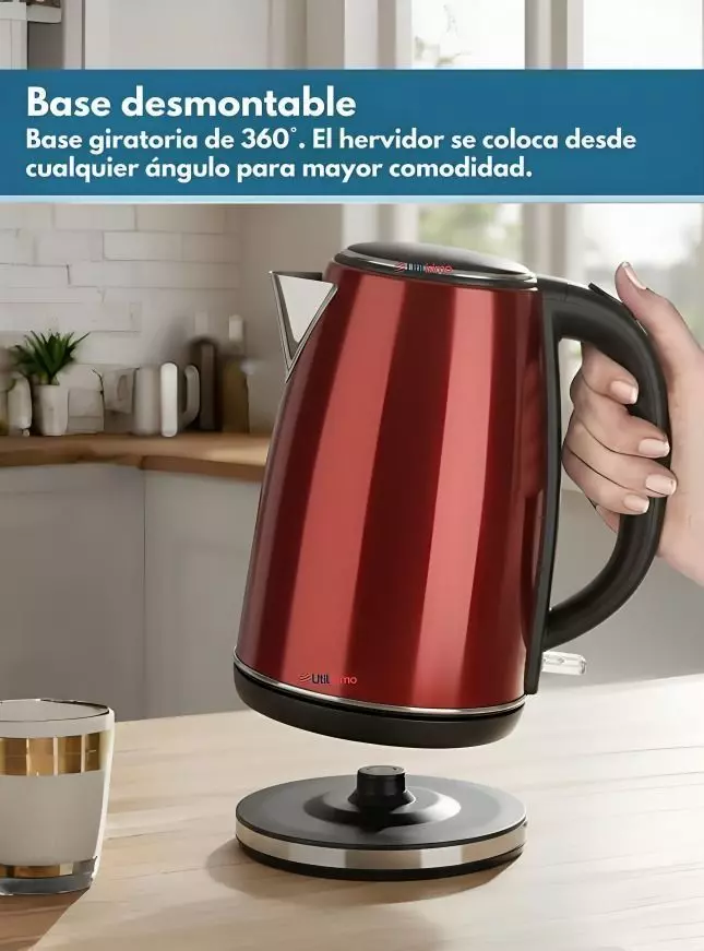 Hervidor eléctrico Oster  Acero Inoxidable 1700 ml Rojo  BVSTKT673CR -3