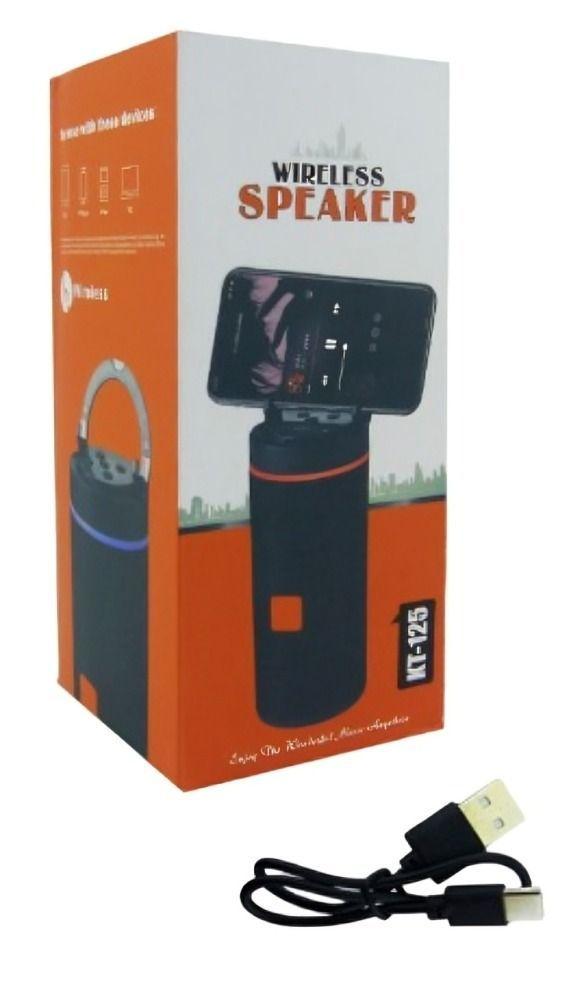 PARLANTE RECARGABLE KT-125 BLUET USB TF CON LUZ (ROJO)-2