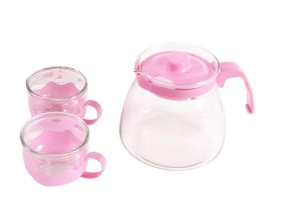 TETERA DE VIDRIO CON SET 4 TAZAS -1