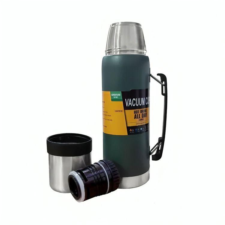 Termo Acero Inoxidable Capacidad 1000ml Agua Fria Y Caliente-0