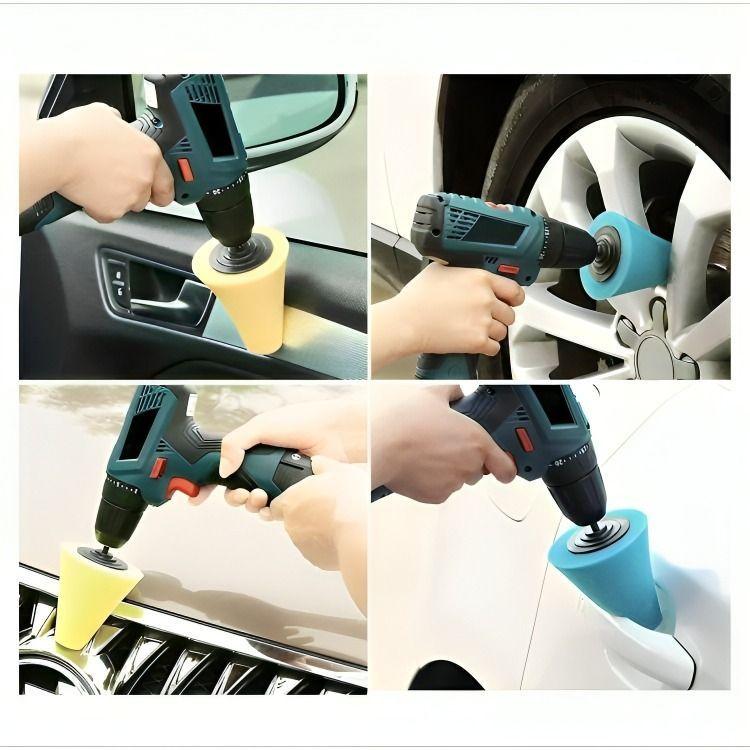 Kit De 3 Piezas Esponjas Pulir En Forma De Cono, Auto-2