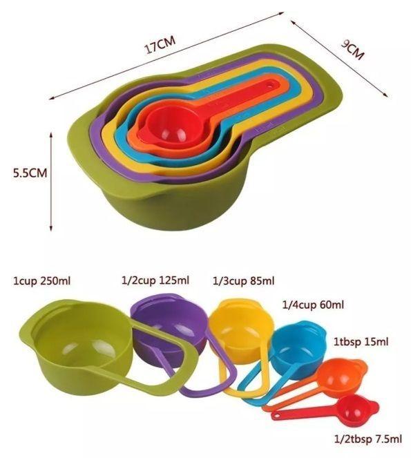 Set cuchara medidora gramos cuchara y taza medidora 6 Pza color surtidos-2